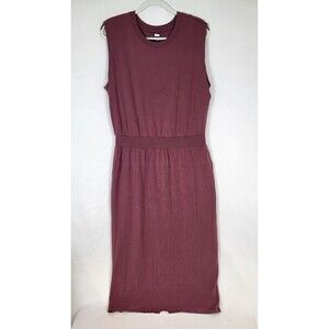 Athleta Santorini Cinch Sleeveless Midi Dress L/T Large Tall Tawny Rose